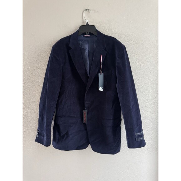 Tommy Hilfiger Mens Modern Fit Blue Corduroy Sport Coat Blazer soft Jacket 40R - Picture 6 of 13